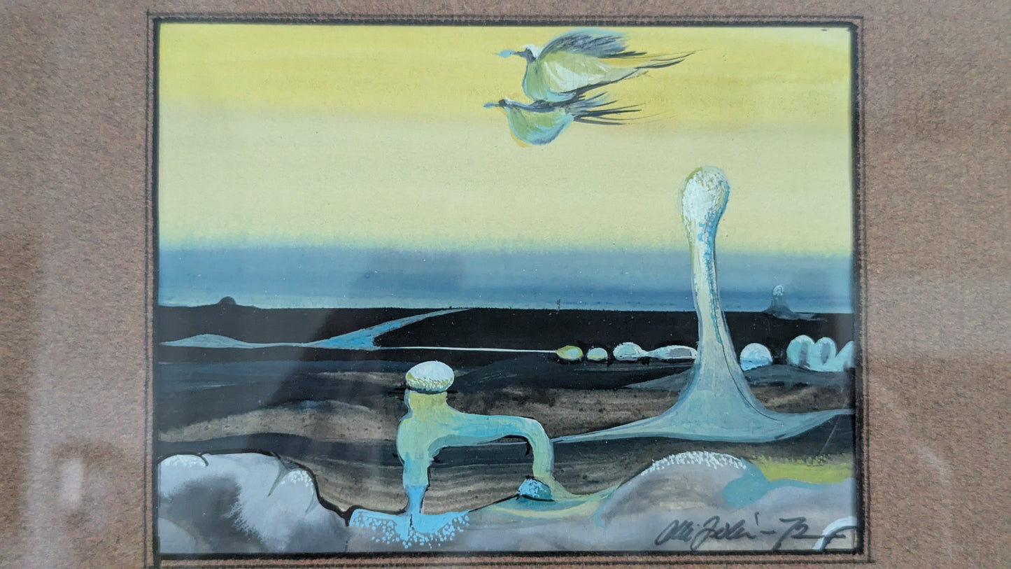 Olli Joki - Valtatie 4:n Pesäpaikka (Signeerattu Akvarellimaalaus, 1972)