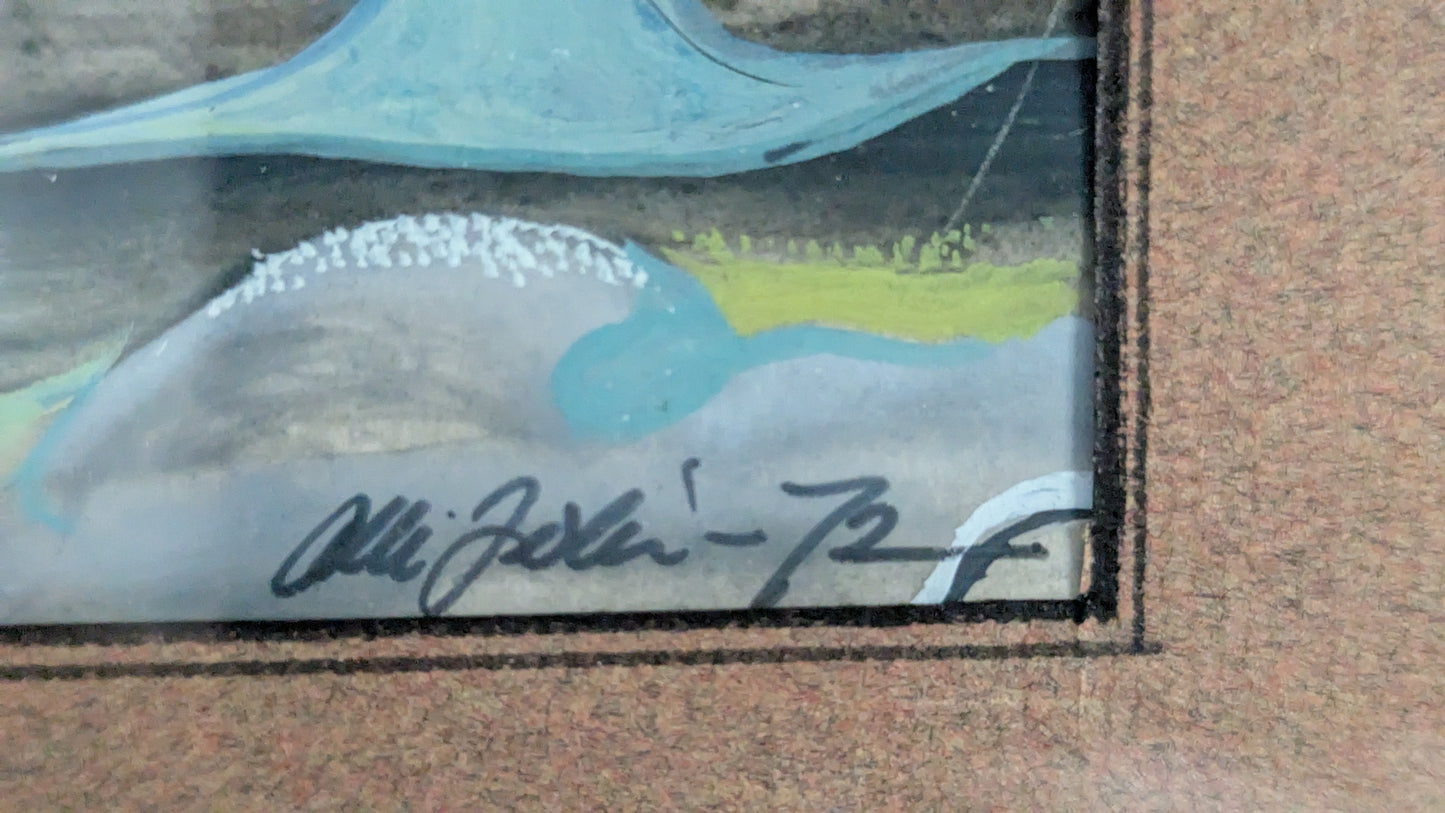 Olli Joki - Valtatie 4:n Pesäpaikka (Signeerattu Akvarellimaalaus, 1972)