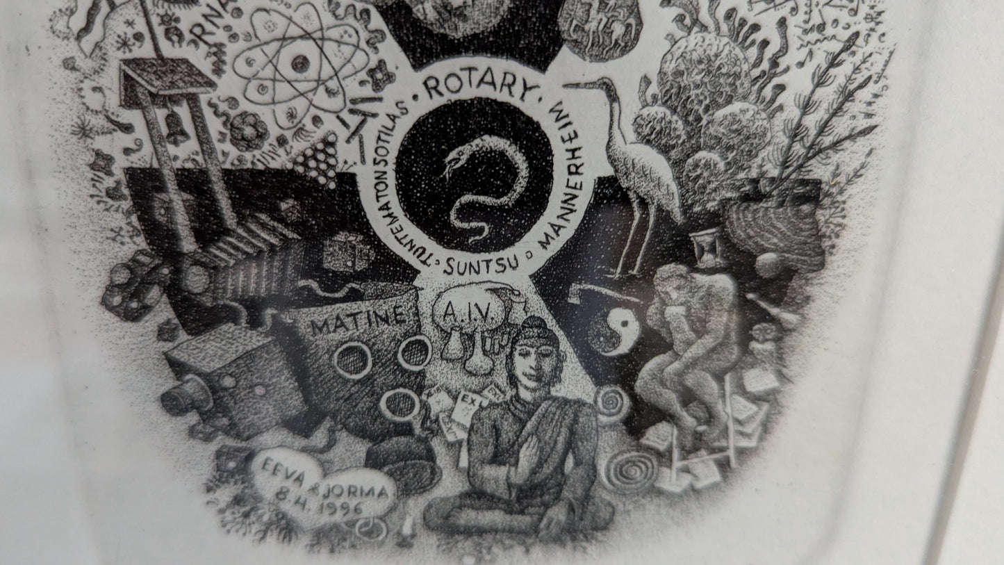 Simo Hannula - Jorma K. Miettinen Ex-Libris (Signeerattu Etsaus 1996, 15/15)