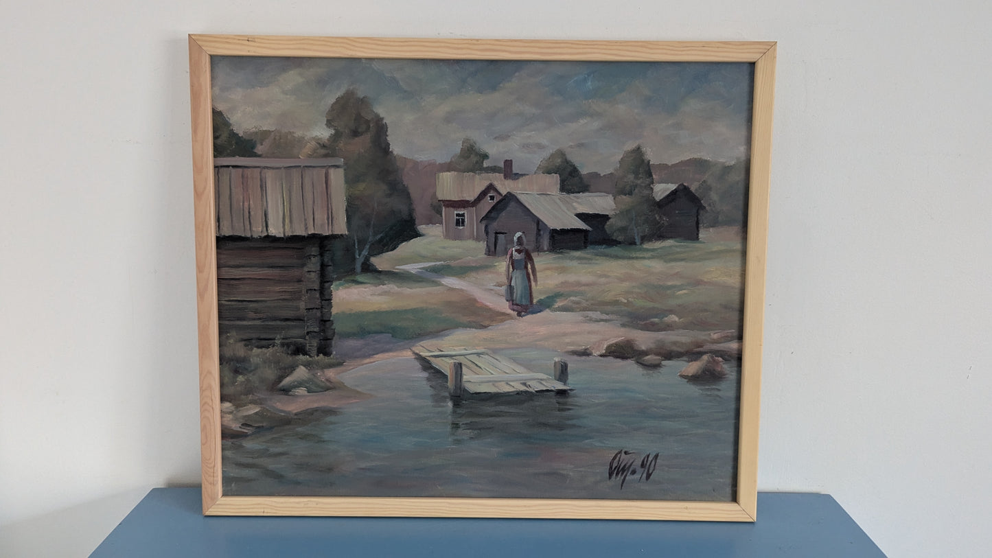 Juha Örn - Signeerattu Öljyvärimaalaus (1990)