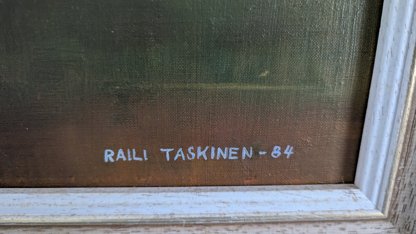 Raili Taskinen - Kukka-Asetelma (Signeerattu Öljyvärimaalaus 1984)