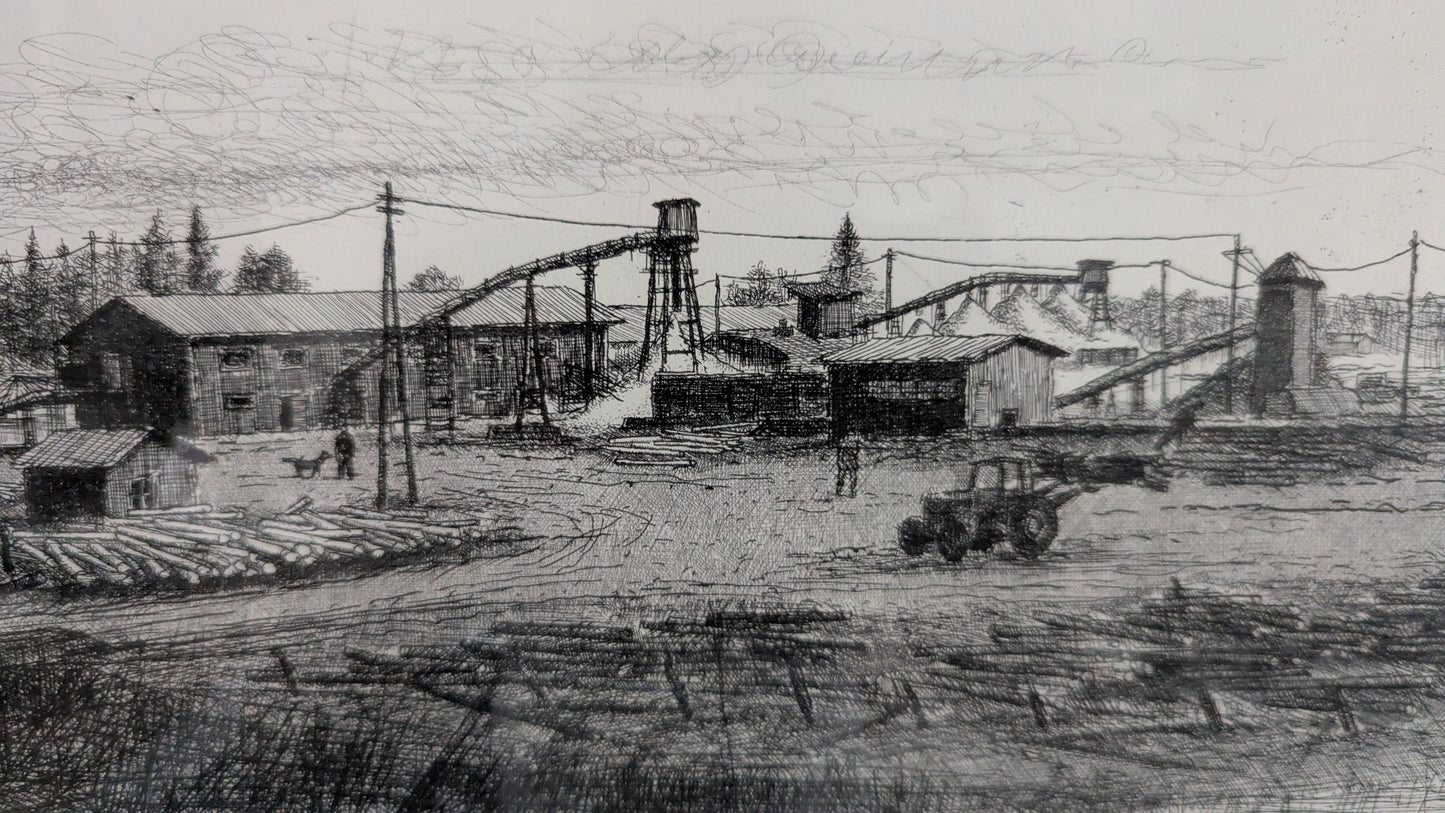 Simo Hannula - Orimattilan Saha (Signeerattu Etsaus 1965, 14/25)