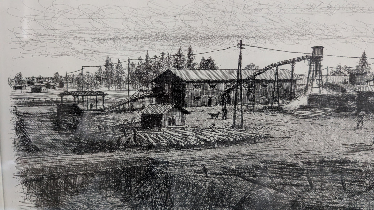 Simo Hannula - Orimattilan Saha (Signeerattu Etsaus 1965, 14/25)