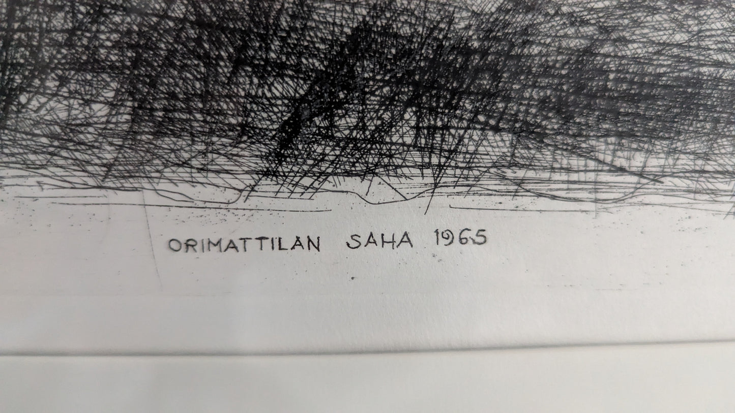 Simo Hannula - Orimattilan Saha (Signeerattu Etsaus 1965, 14/25)