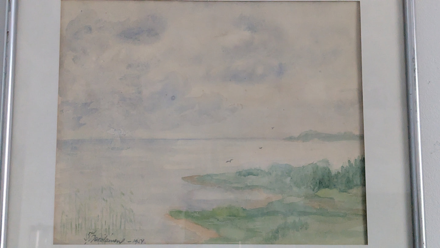 T.Huovilainen - Signeerattu Akvarellimaalaus (1954)