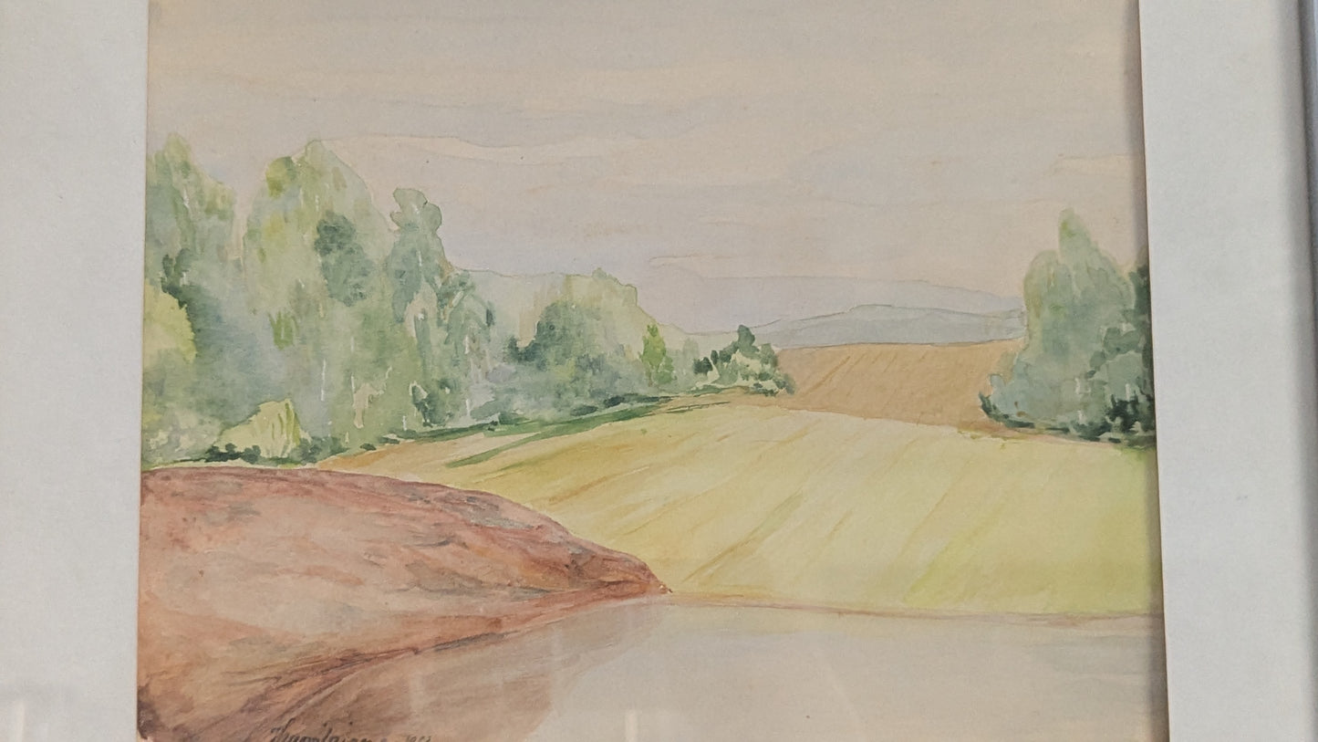 T.Huovilainen - Signeerattu Akvarellimaalaus (1953)