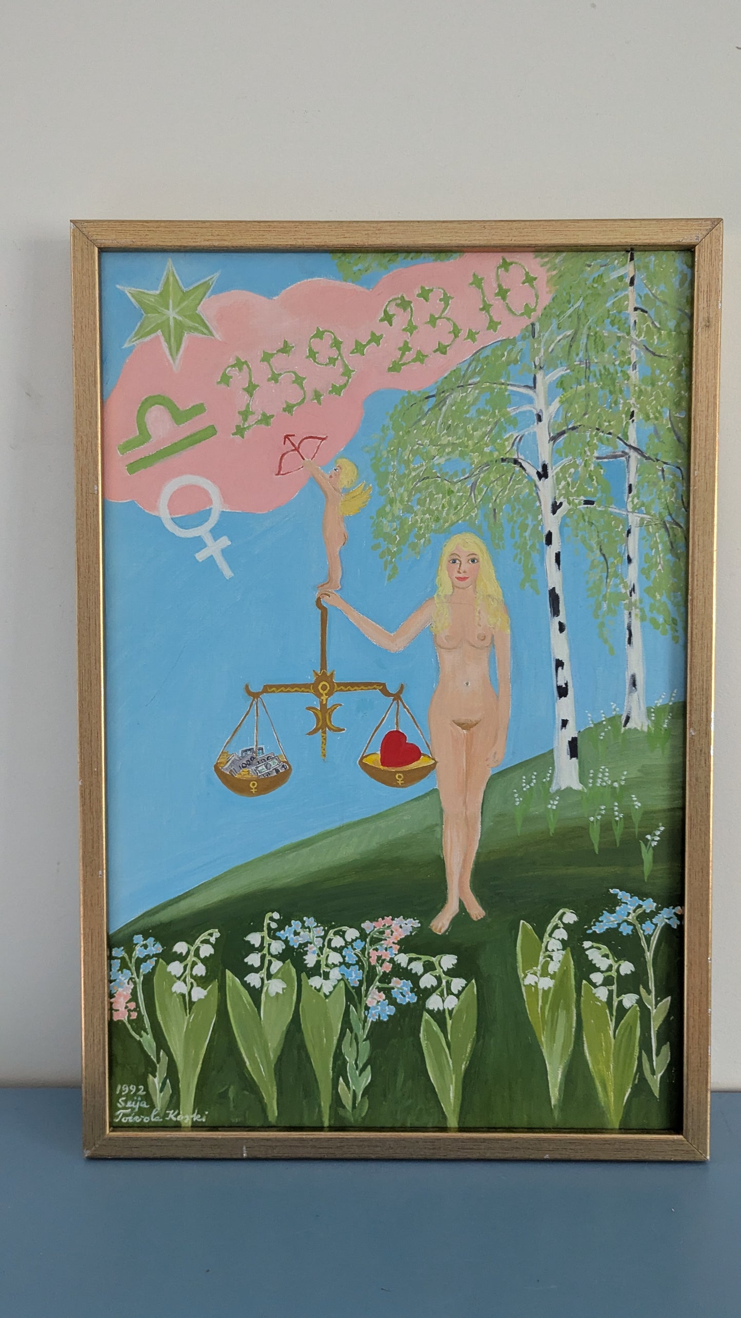 Seija Toivola-Koski - Vaaka (Signeerattu Öljyvärimaalaus 1992)