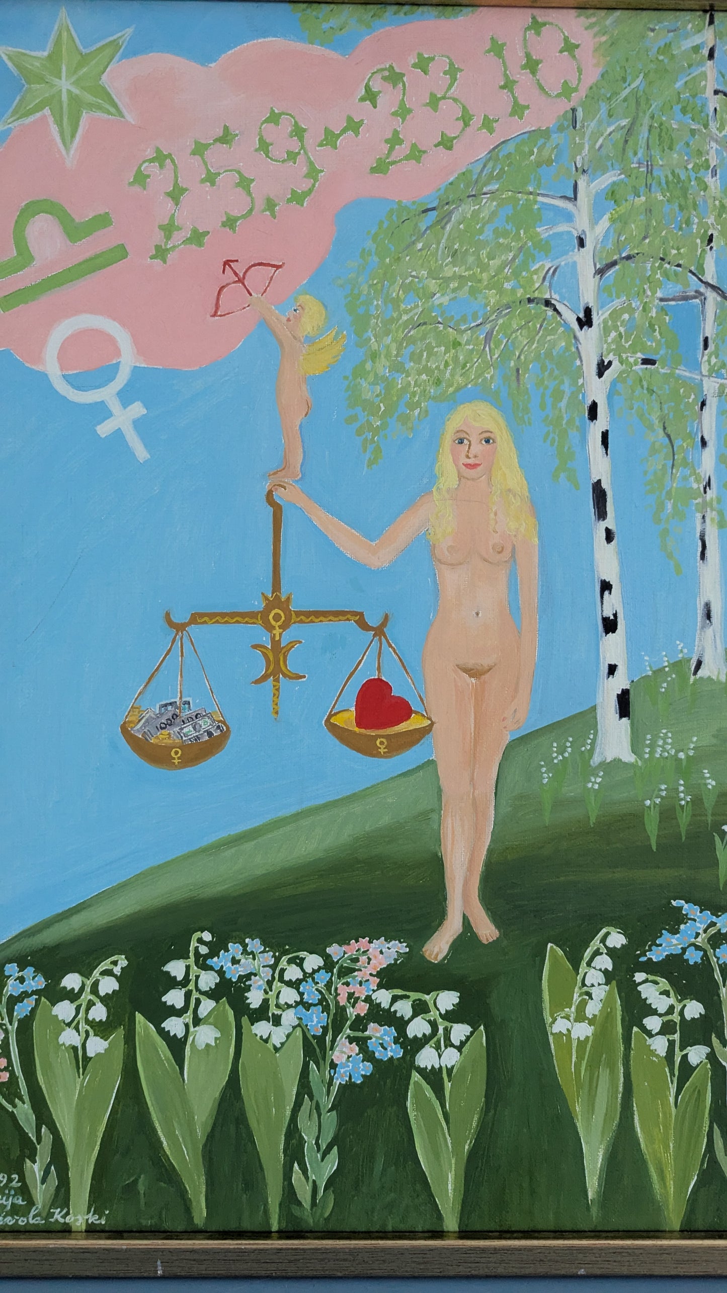 Seija Toivola-Koski - Vaaka (Signeerattu Öljyvärimaalaus 1992)