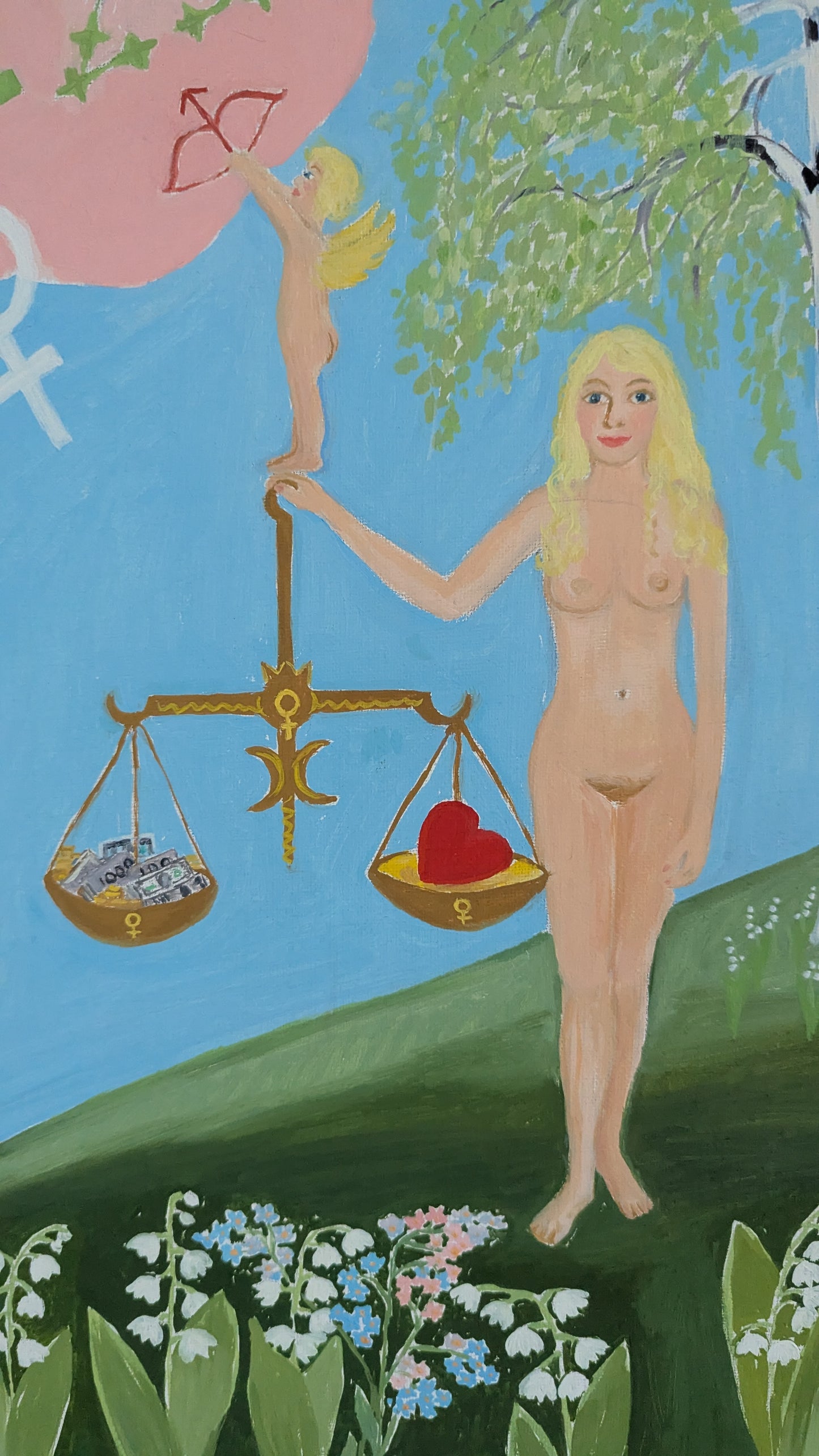 Seija Toivola-Koski - Vaaka (Signeerattu Öljyvärimaalaus 1992)