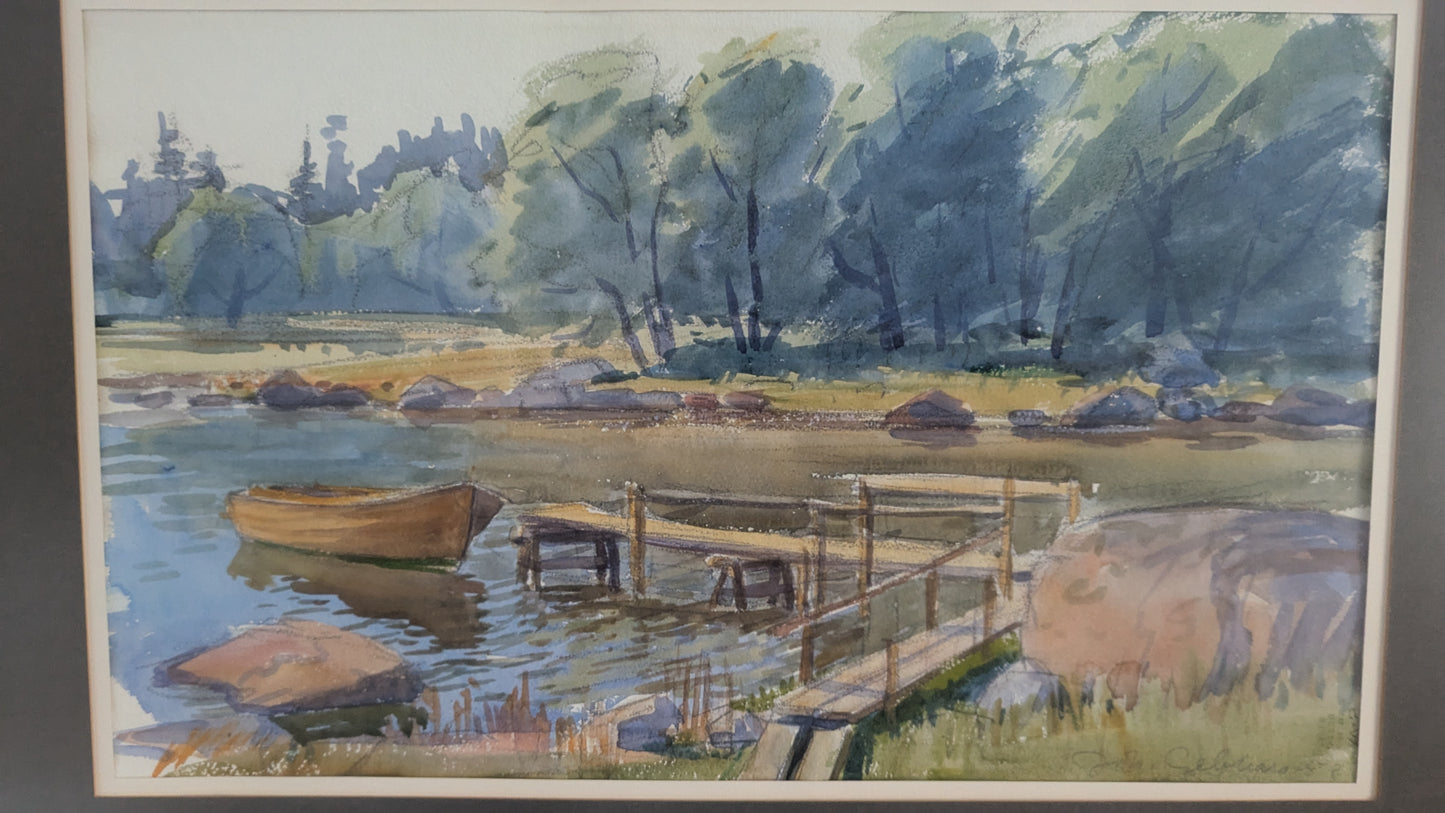 Johannes Gebhard - Signeerattu Akvarellimaalaus (1958)