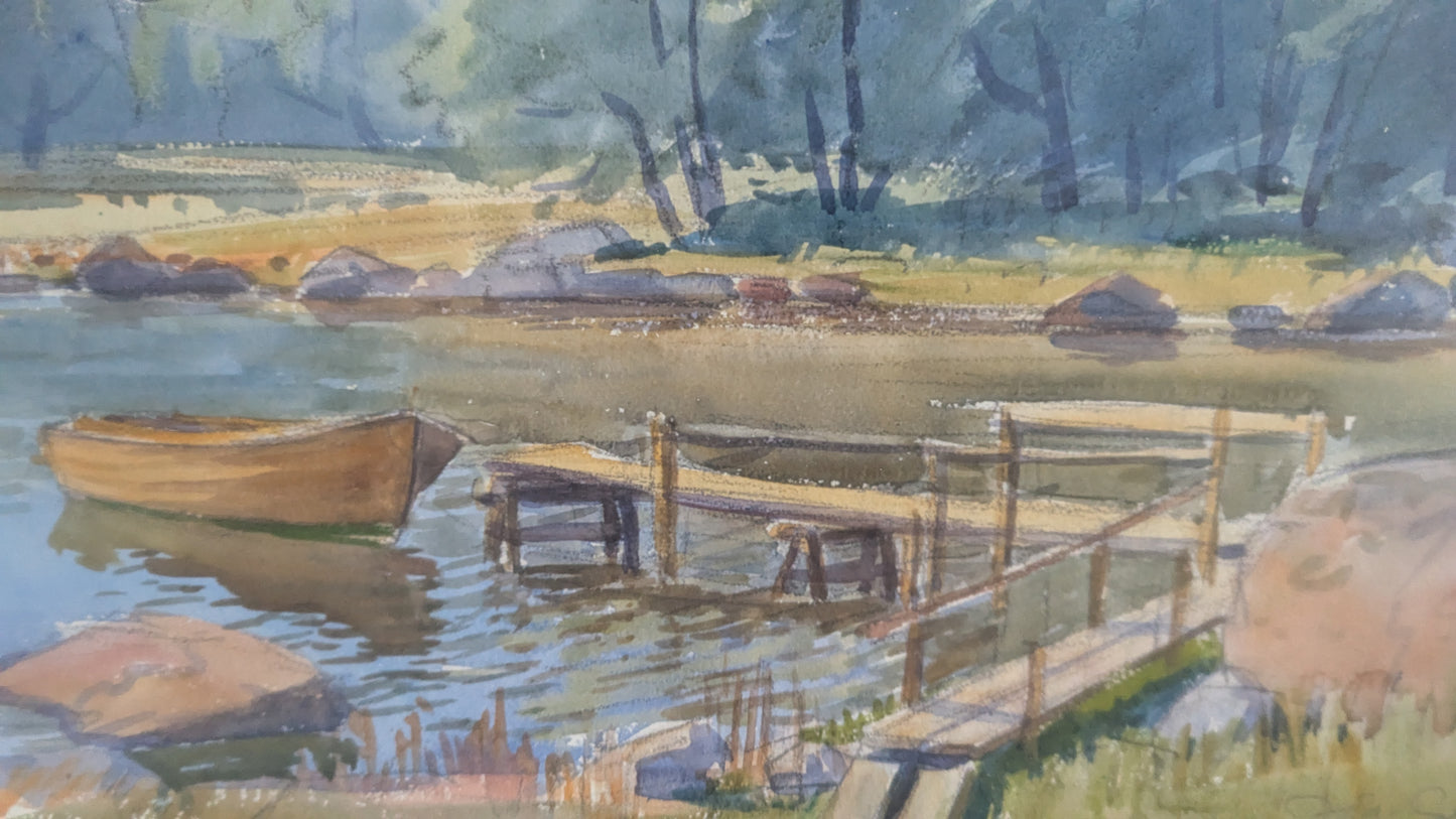 Johannes Gebhard - Signeerattu Akvarellimaalaus (1958)