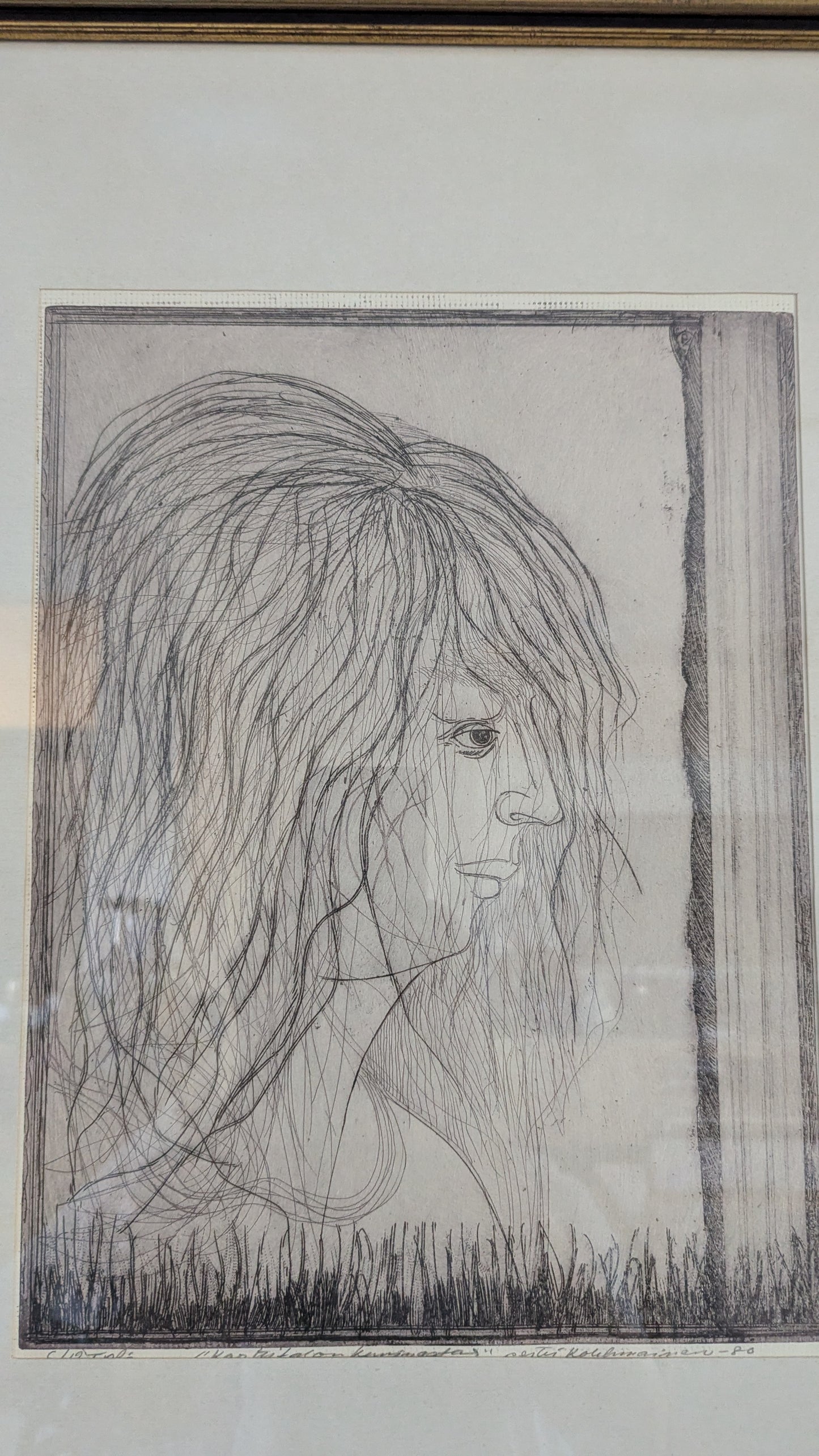 Pertti Kolehmainen - Korttitalon Kuningatar (Signeerattu Etsaus 1980)