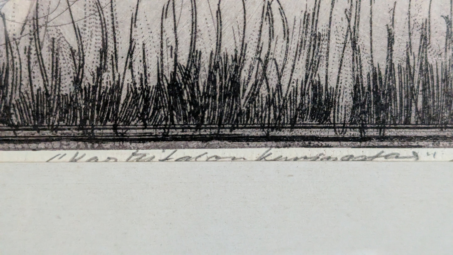 Pertti Kolehmainen - Korttitalon Kuningatar (Signeerattu Etsaus 1980)