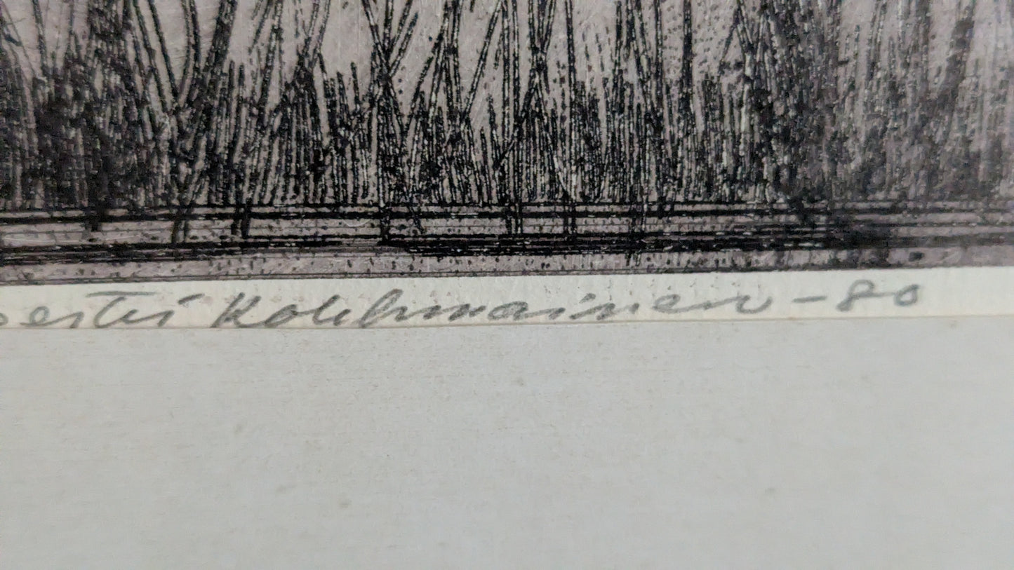 Pertti Kolehmainen - Korttitalon Kuningatar (Signeerattu Etsaus 1980)