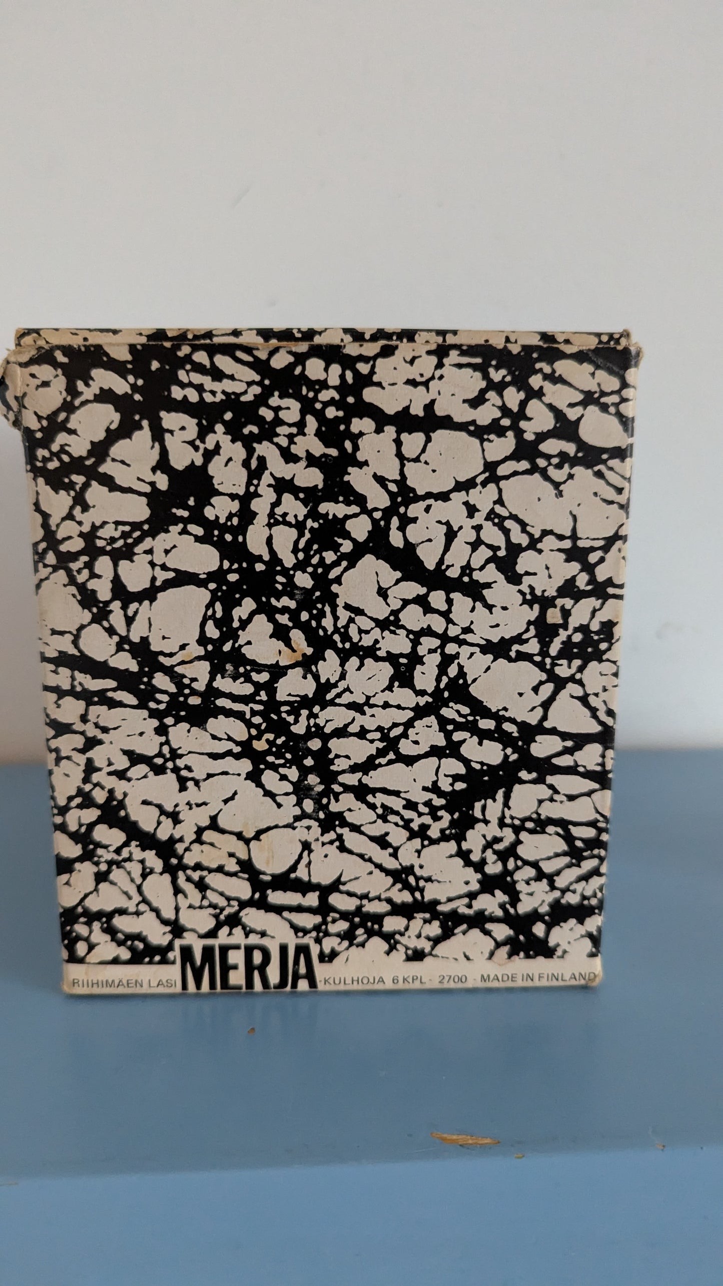 Riihimäen Lasi Merja Annoskulho (6kpl, 1974-1976, Tamara Aladin, Alk. Pakkauksessa)