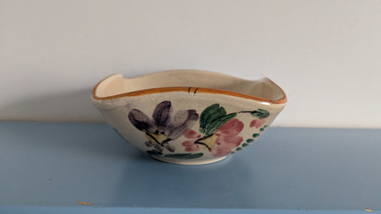 Kupittaa Savi - Kukikas Kulho (1950-luku, Signeerattu, Hillevi Yli-Konttinen)