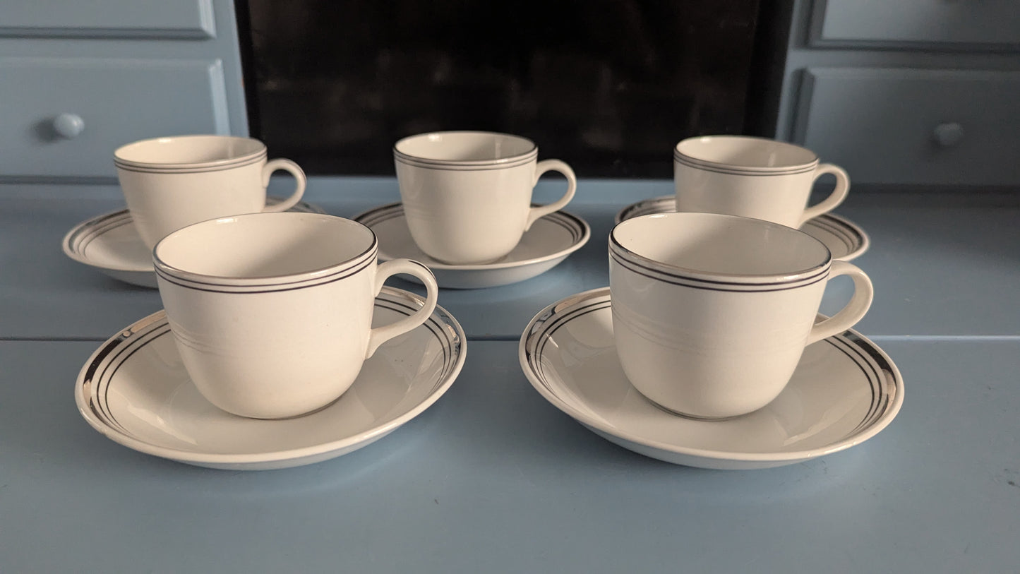 Arabia Platina Kahviastiasto Viidelle Hengelle (10-osaa, 1957-1973)