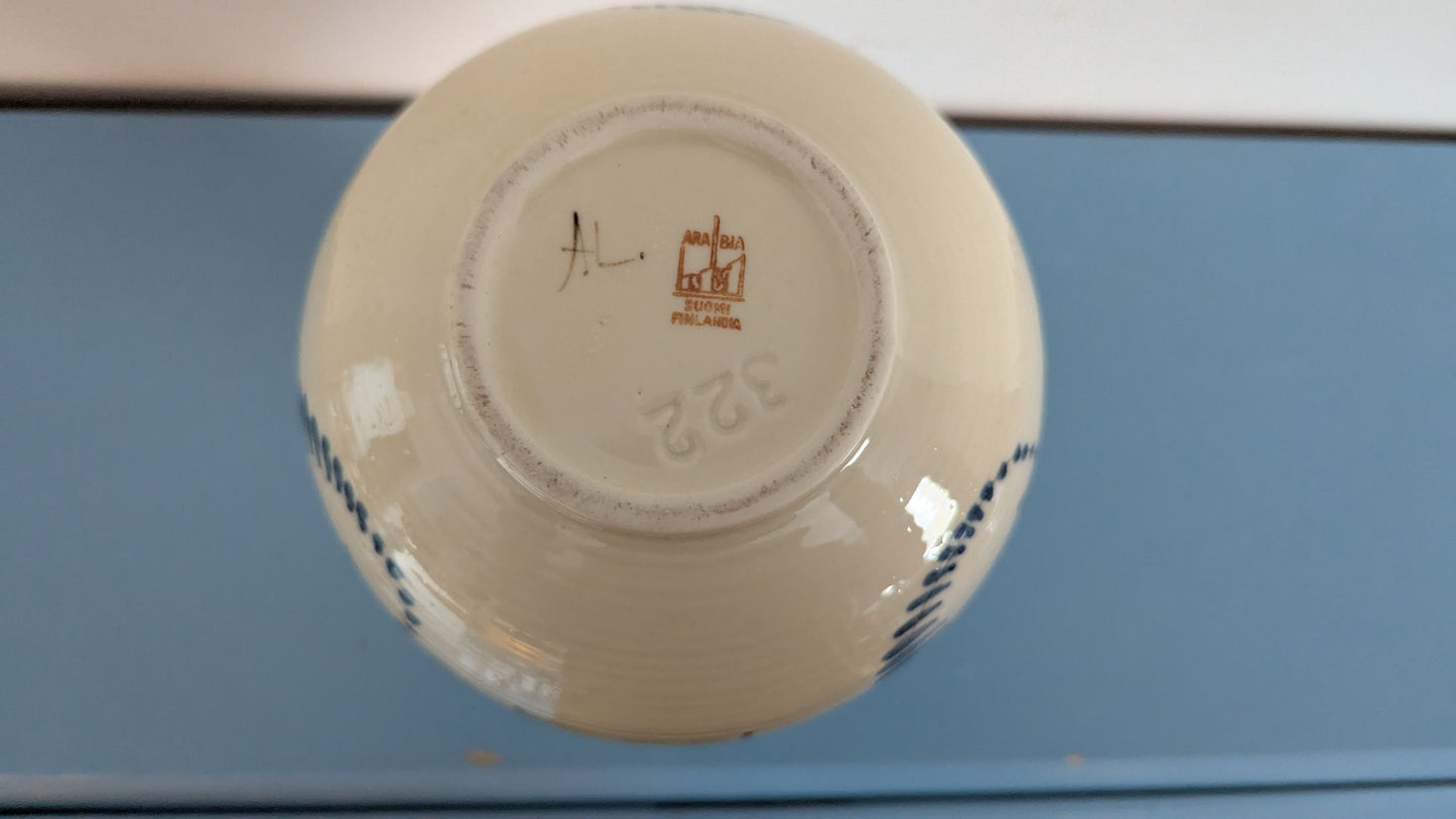 Arabia 322 Maljakko / Ruukku (1932-1949, Signeerattu)