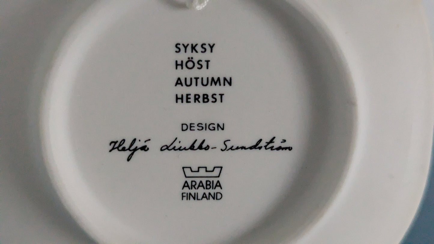 Arabia Syksy Seinälautanen (1985, Heljä Liukko-Sundström)