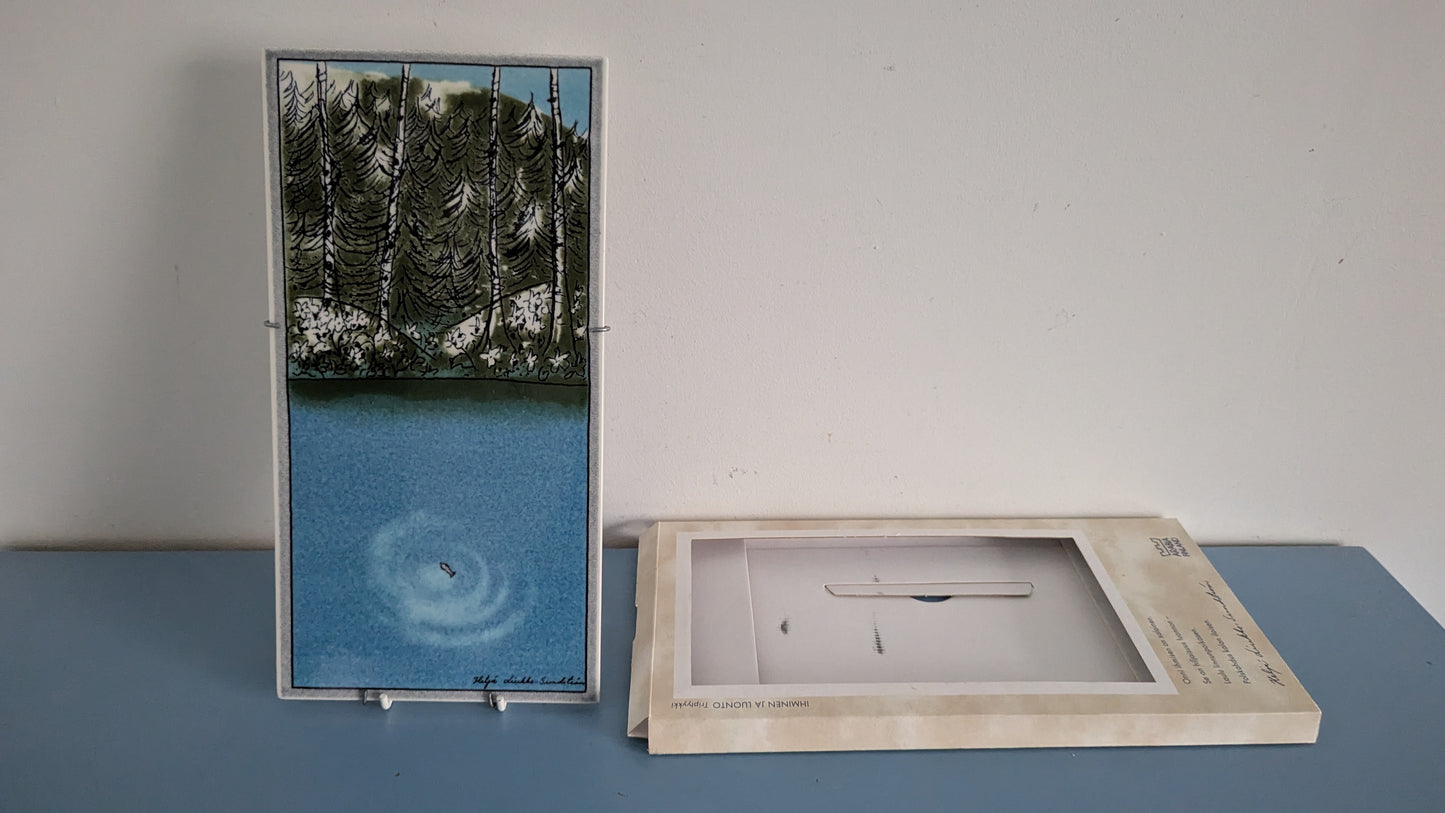 Arabia Ihminen ja Luonto - Kala Seinälaatta (Alkuperäisessä Pakkauksessa)