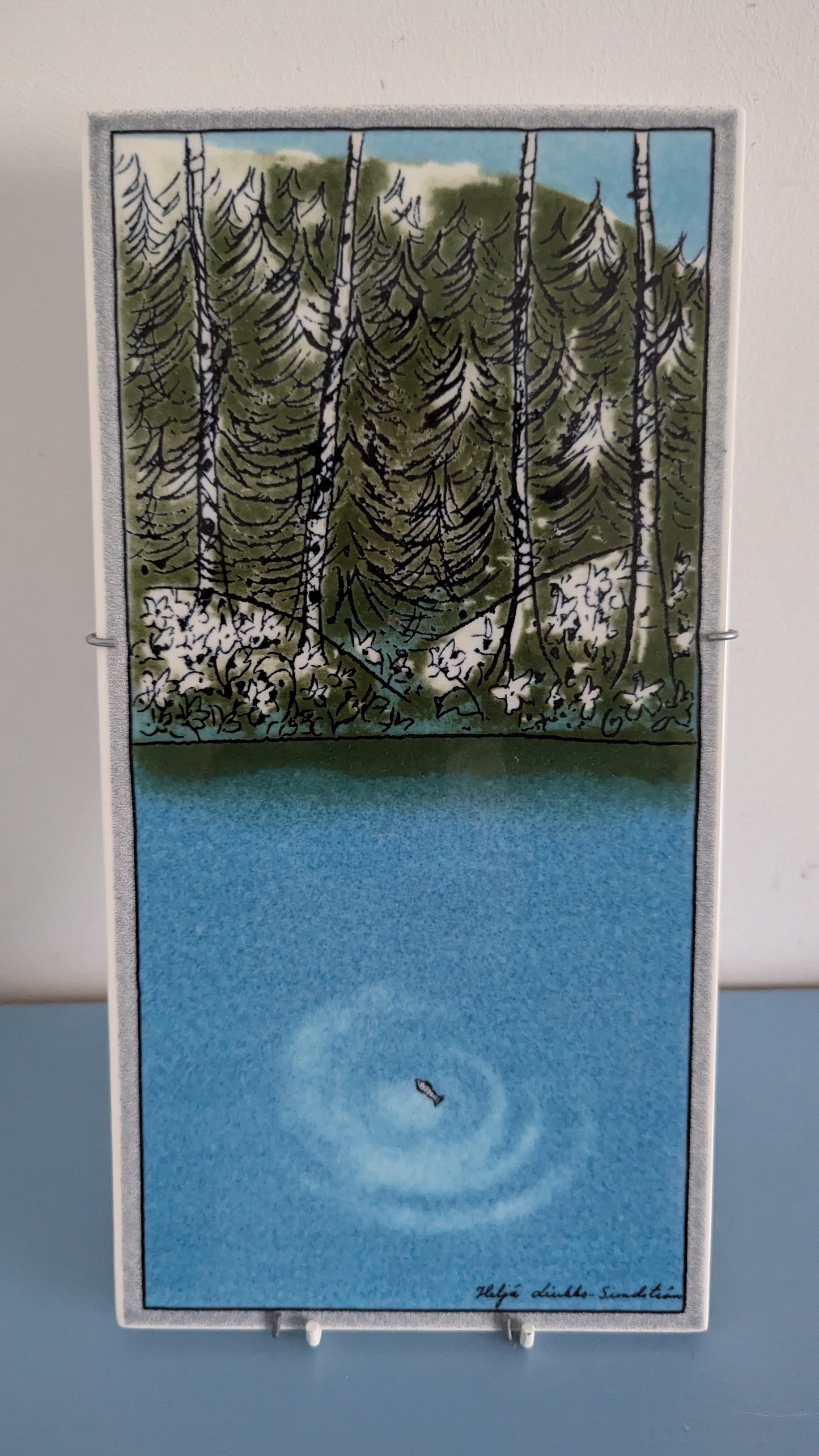 Arabia Ihminen ja Luonto - Kala Seinälaatta (Alkuperäisessä Pakkauksessa)