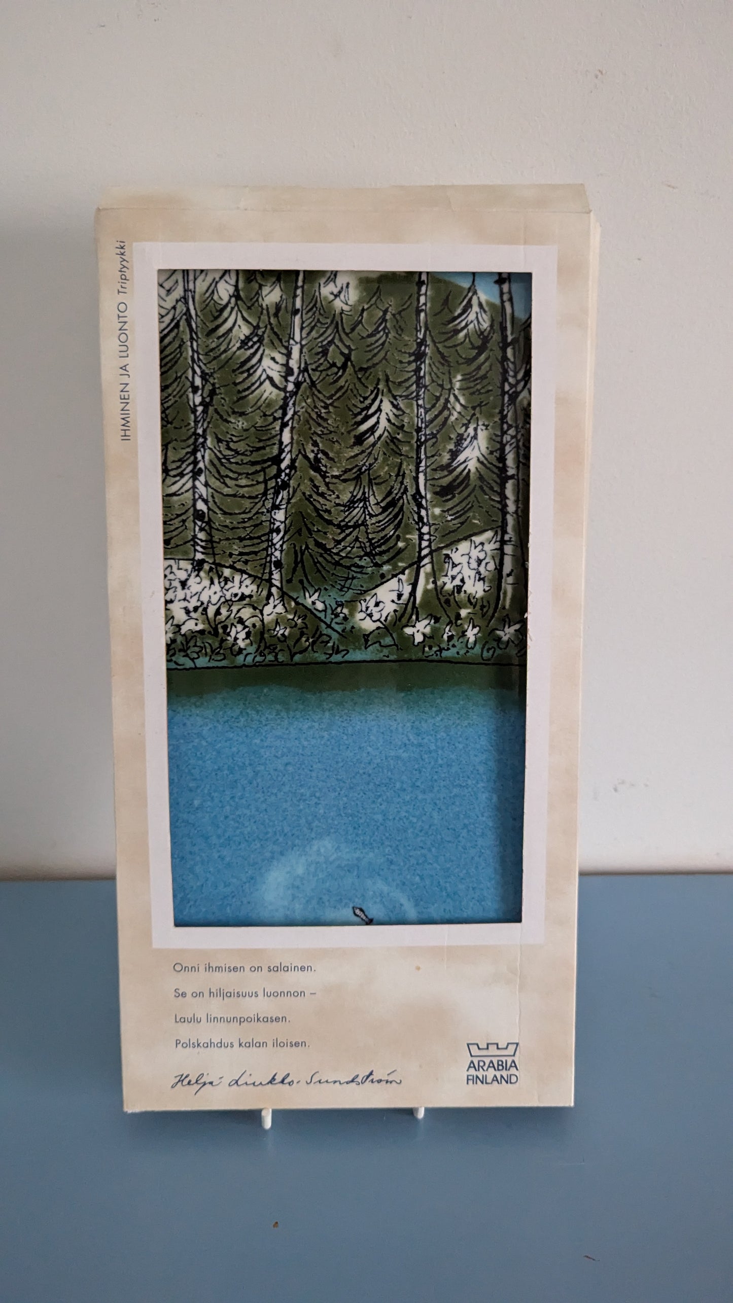 Arabia Ihminen ja Luonto - Kala Seinälaatta (Alkuperäisessä Pakkauksessa)