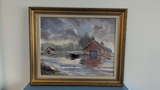 John Sychold - Saaristomaisema (Signeerattu Öljyvärimaalaus 1989)