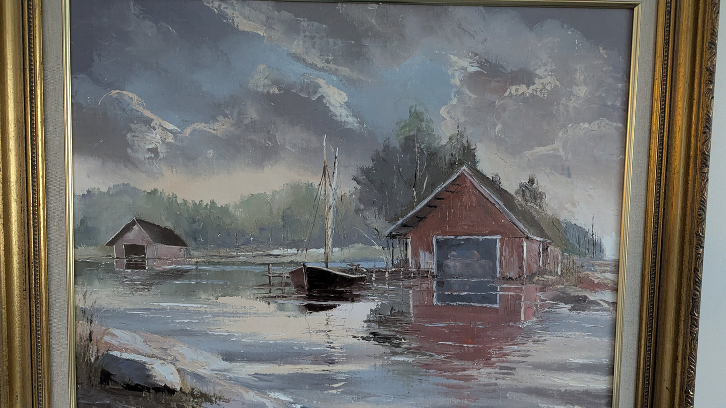 John Sychold - Saaristomaisema (Signeerattu Öljyvärimaalaus 1989)