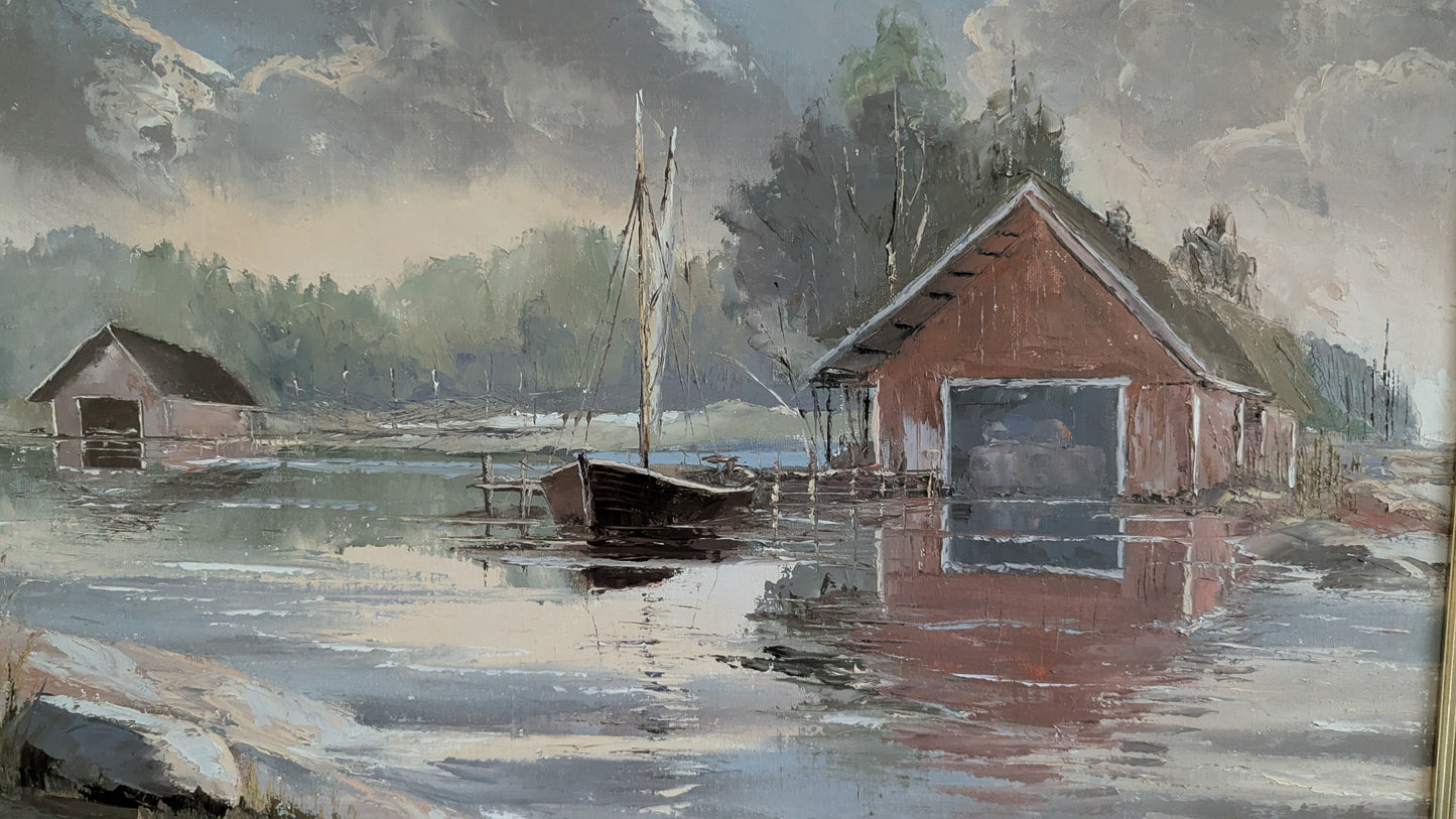 John Sychold - Saaristomaisema (Signeerattu Öljyvärimaalaus 1989)