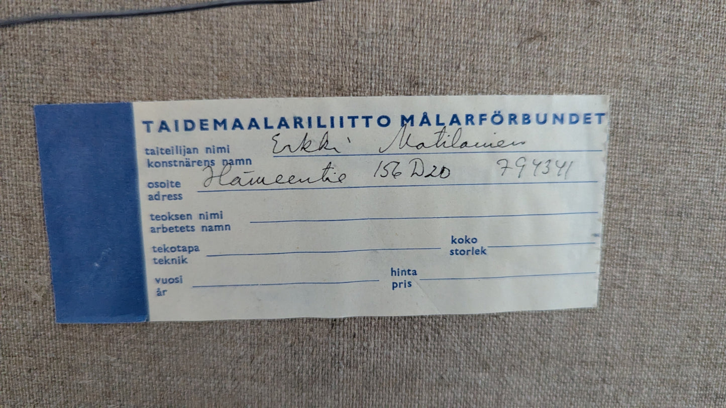 Erkki Matilainen - Kerihtimet (Signeerattu Öljyvärimaalaus 1966)