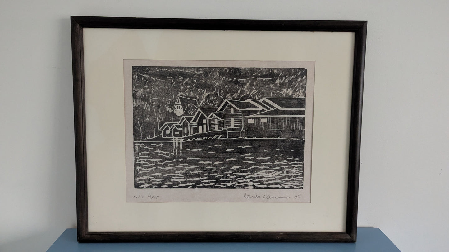 Kauko Kanervo - Signeerattu Puupiirros (1987, 14/15)