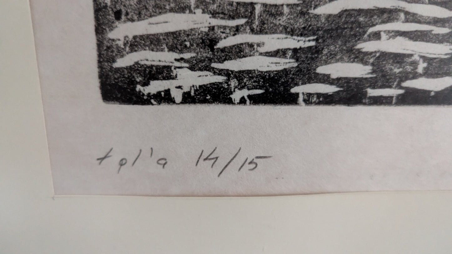 Kauko Kanervo - Signeerattu Puupiirros (1987, 14/15)