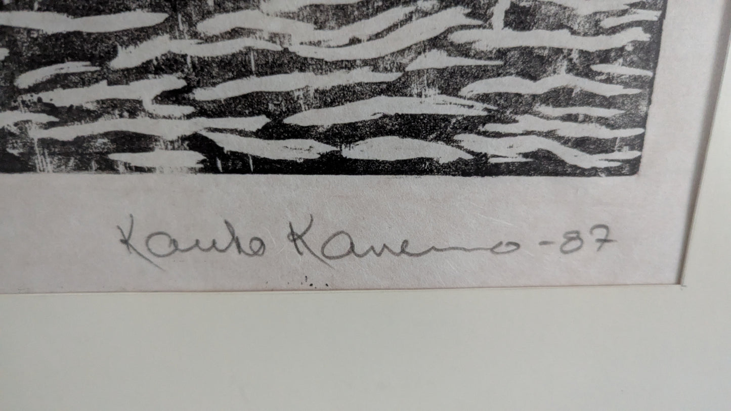 Kauko Kanervo - Signeerattu Puupiirros (1987, 14/15)
