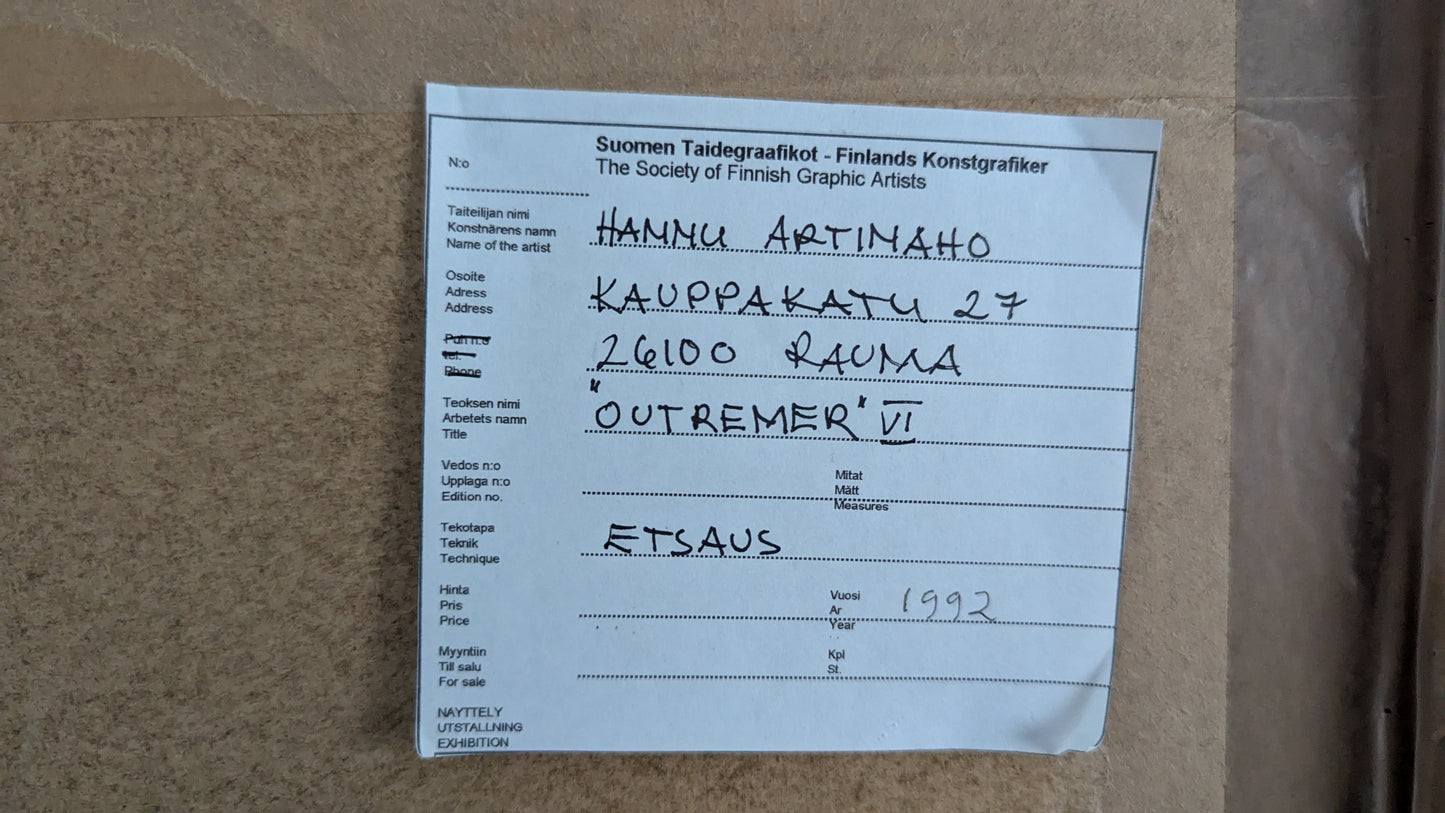 Hannu Artinaho - Outremer VI (Signeerattu Etsaus 1992)