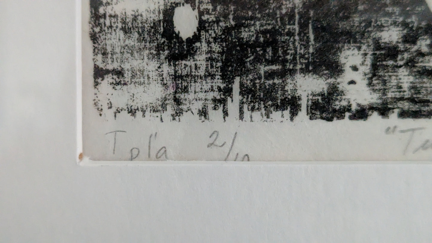 Hilkka Säilynoja-Kotisaari - Tumma On Yö... (Signeerattu Puupiirros 1990)