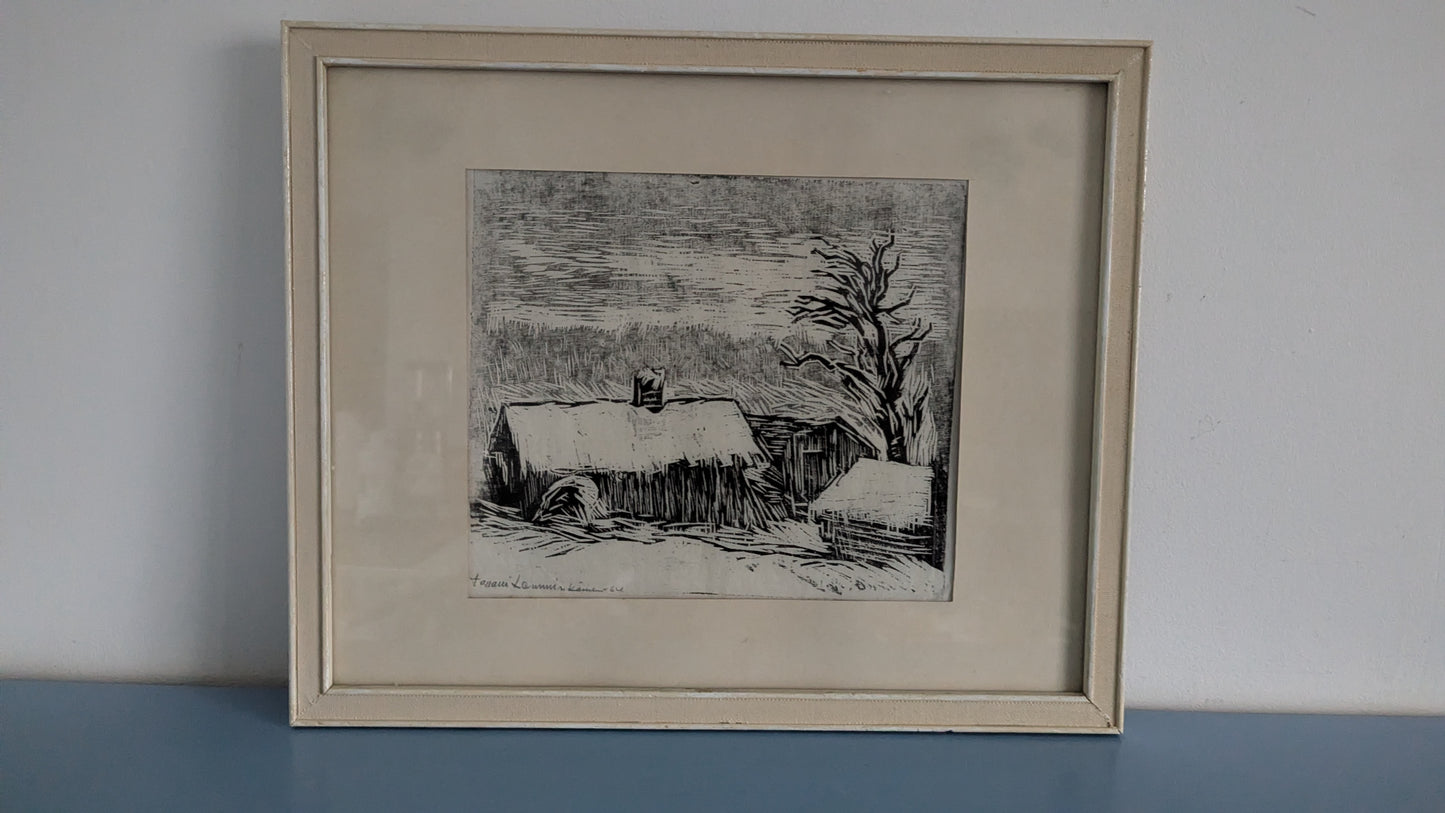 Tapani Lemminkäinen - Signeerattu Puupiirros (1964)