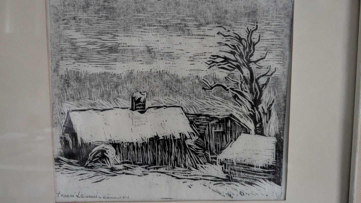 Tapani Lemminkäinen - Signeerattu Puupiirros (1964)