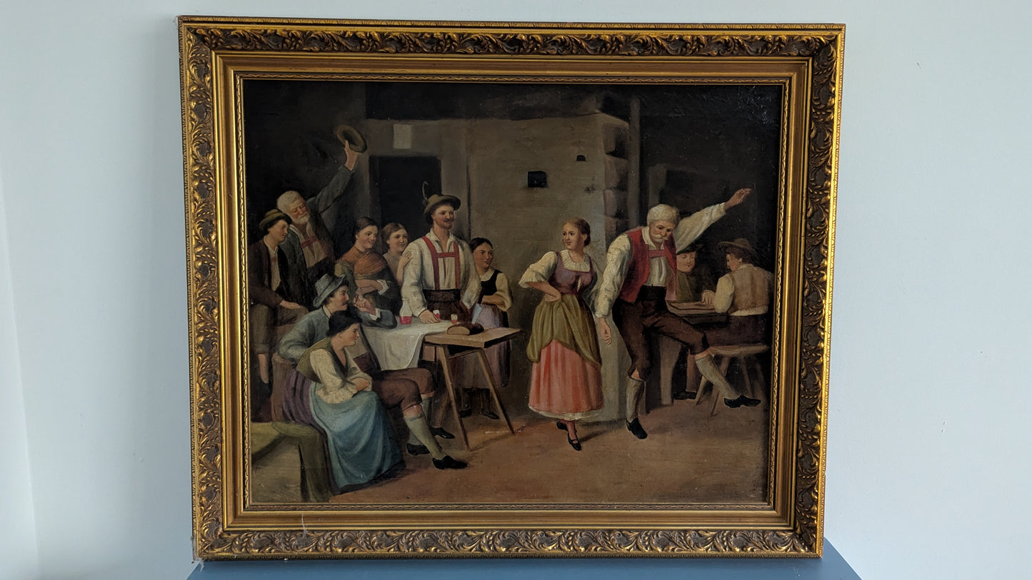 Franz Von Defregger - Häätanssi (Öljyvärimaalaus, Museojäljennös)