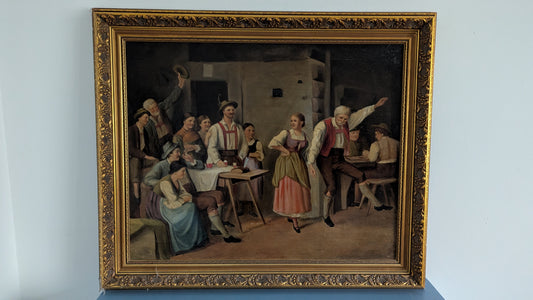 Franz Von Defregger - Häätanssi (Öljyvärimaalaus, Museojäljennös)