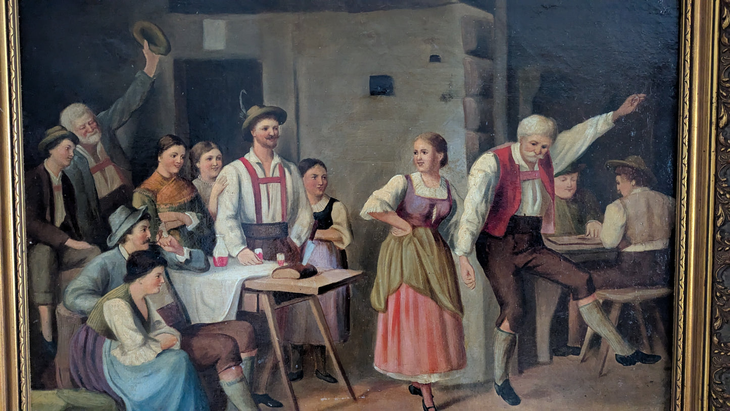 Franz Von Defregger - Häätanssi (Öljyvärimaalaus, Museojäljennös)