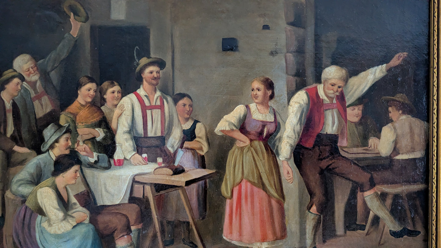 Franz Von Defregger - Häätanssi (Öljyvärimaalaus, Museojäljennös)