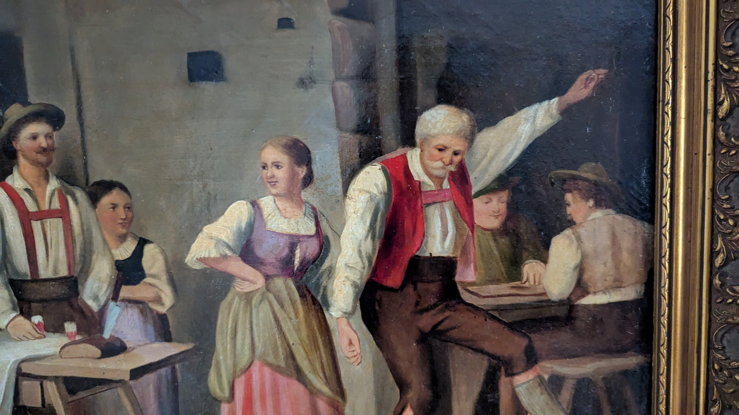 Franz Von Defregger - Häätanssi (Öljyvärimaalaus, Museojäljennös)