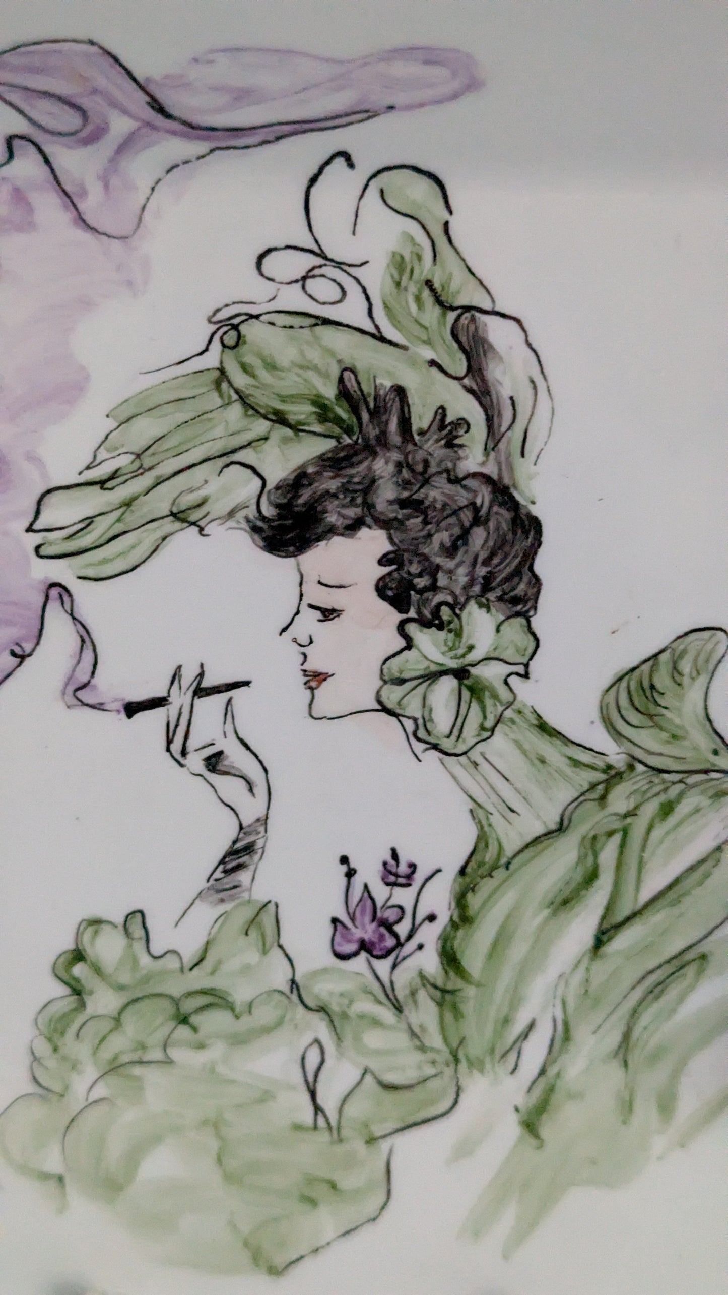 Arabia - Käsinmaalattu Koristelautanen / Seinälautanen (1959, Signeerattu LL)