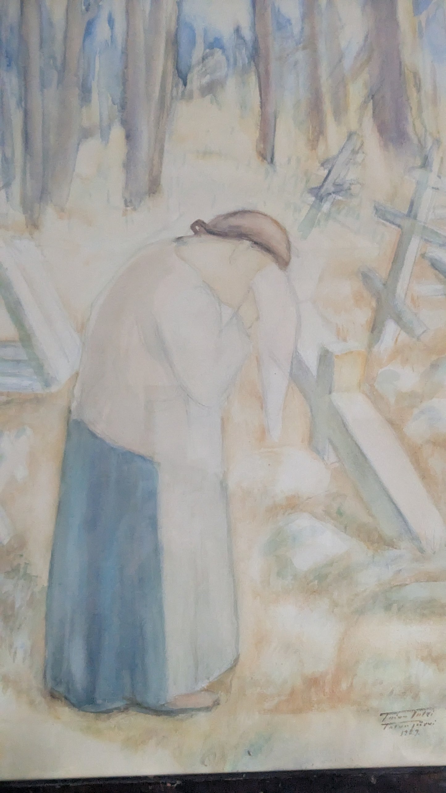 Toivo Talvi - Signeerattu Akvarellimaalaus (Tolvajärvi 1929)