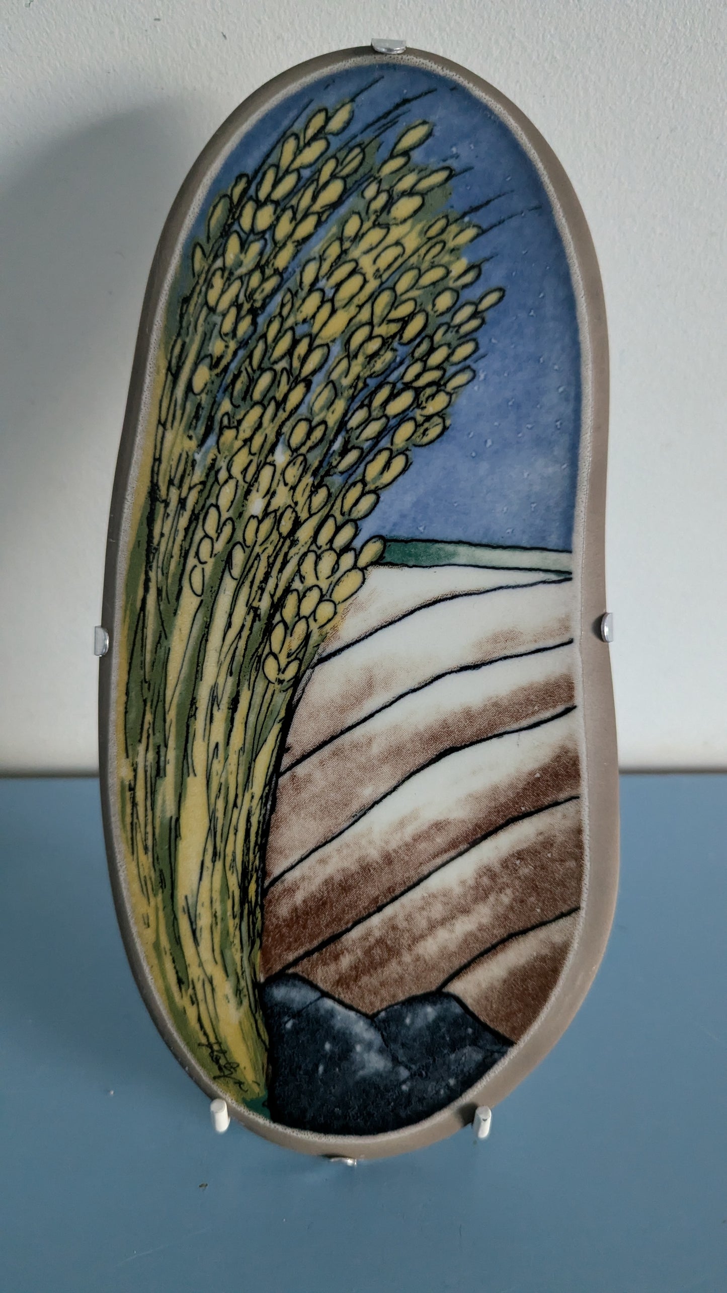 Arabia Keltaista Viljaa Seinälaatta (1993, Heljä Liukko-Sundström)