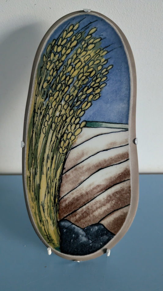 Arabia Keltaista Viljaa Seinälaatta (1993, Heljä Liukko-Sundström)