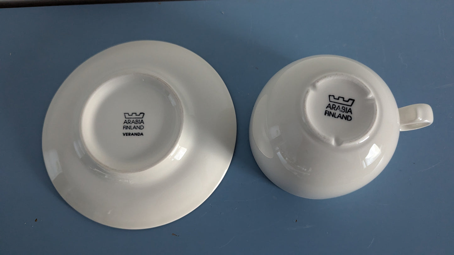 Arabia Veranda Teeastiasto Kuudelle Hengelle (12-osaa, Inkeri Leivo)