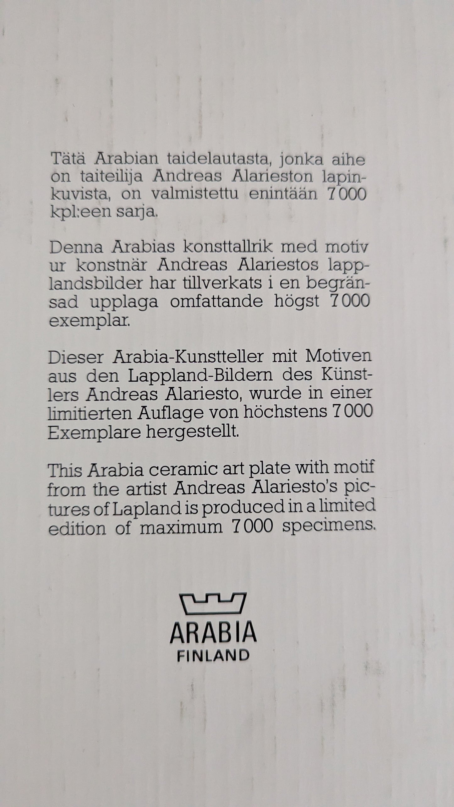 Arabia - Arabia Art Pontikan Keittäjät Seinälautanen (1981, Alk. Pakkauksessa)