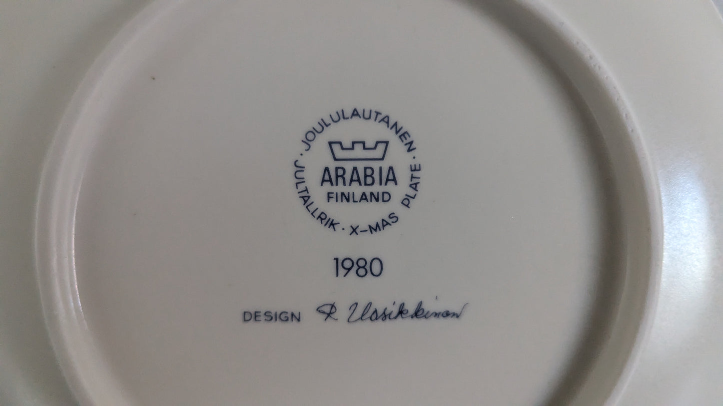 Arabia Joululautanen 1980 (Alkuperäisessä Paketissa, Raija Uosikkinen)