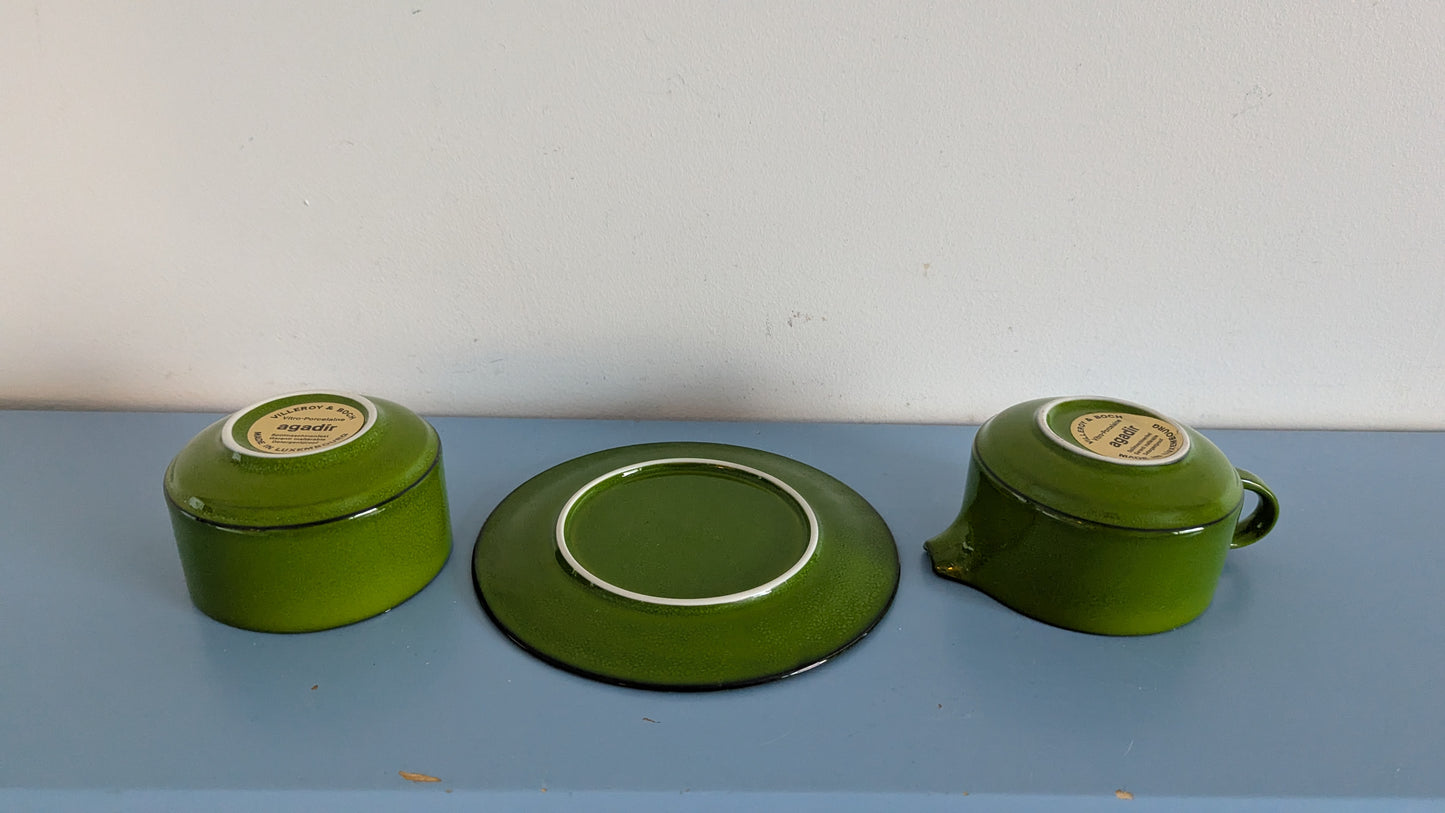 Villeroy & Boch - Agadir Sokerikko, Kermakko ja Lautanen (1970-luku)